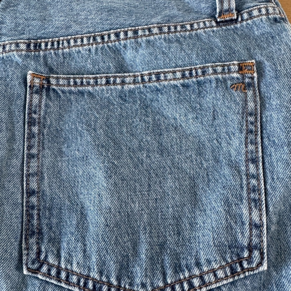 Madewell Denim A-Line Raw Hem Miniskirt in Lakeline Wash Size 31 - Picture 4 of 13